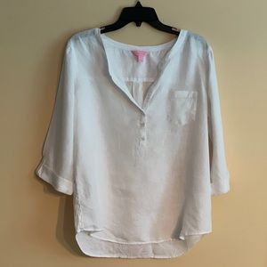 Lily Pulitzer white linen tunic size Large